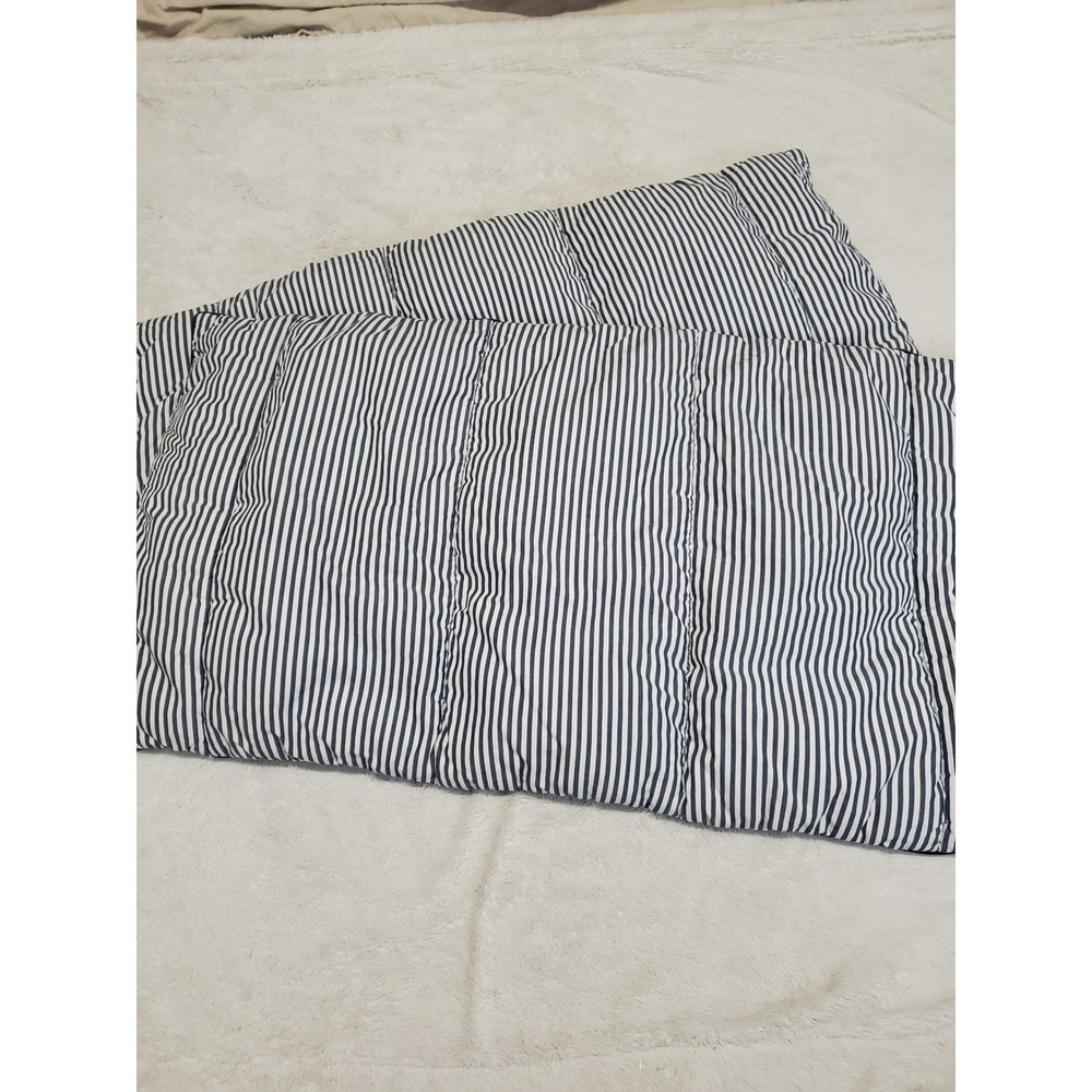 Pottery Barn White Blue Striped Quilted Standard Pillowcases Sham Set 2 Classic - Picture 2 of 6
